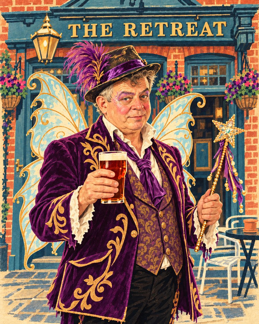 Adrian Haworth as the Fairy Godfather